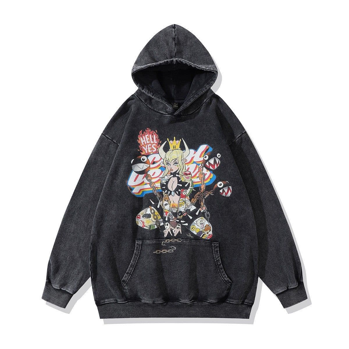 image-Cotton Fleece Hoodie - Kangaroo Pocket Loose Fit XXL
