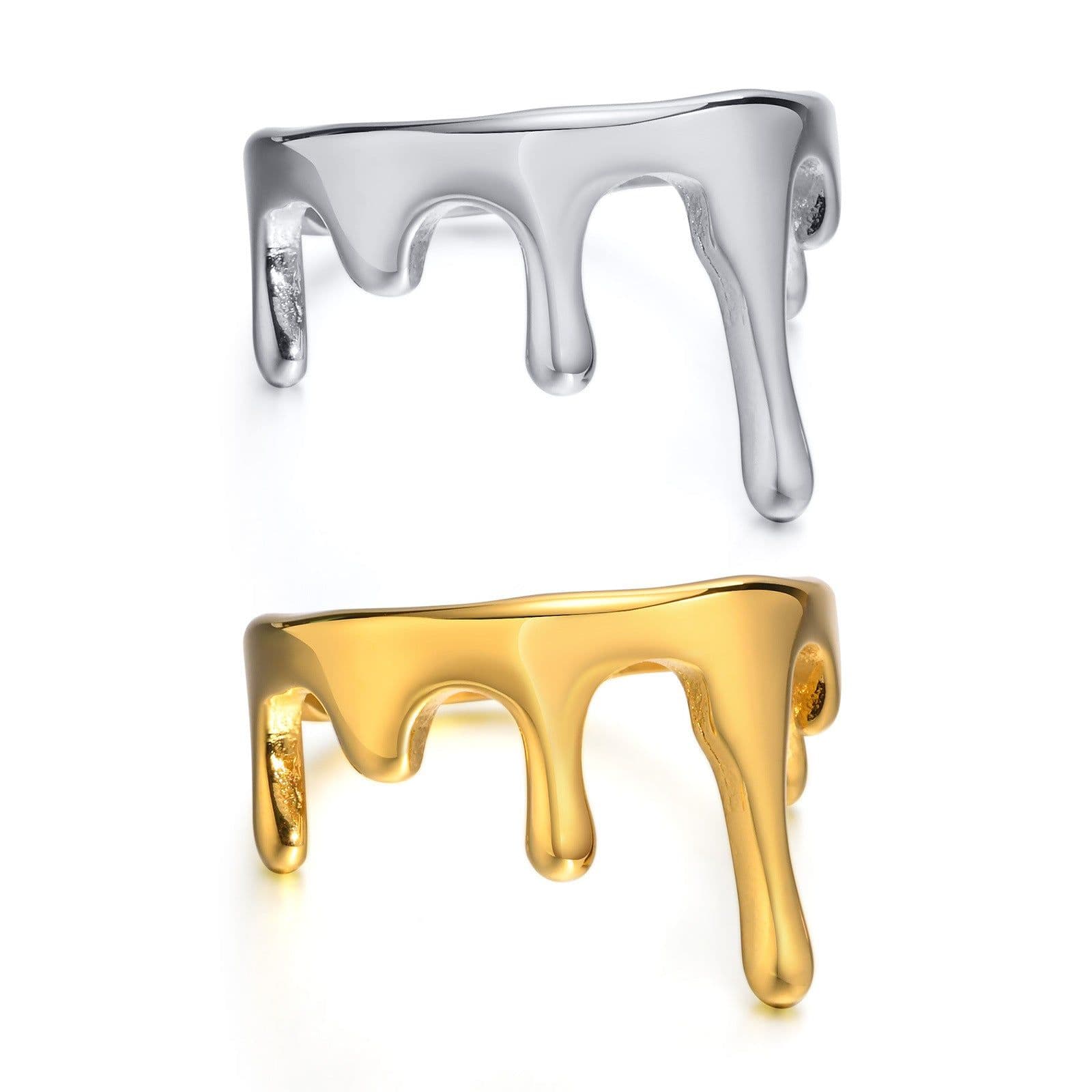 image-Huanmu Titanium Steel Ring Gold Geometric