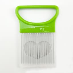 image-Lutai Stainless Steel Onion Needle Cutter - Green Multifunction Vegetable Slicer