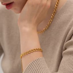 image-Cross-border 18K gold stainless steel thread chain long thick necklace women's all-match high-quality non-fading bracelet wholesale