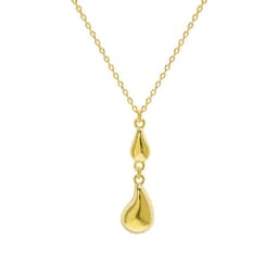 image-510 Korean version of ins niche design sense minimalist all-match water drop pendant texture S925 sterling silver clavicle chain necklace female