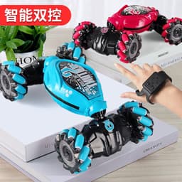 image-Cross-border new mini twisting light music off-road high-speed double-sided stunt remote control car children's toys wholesale
