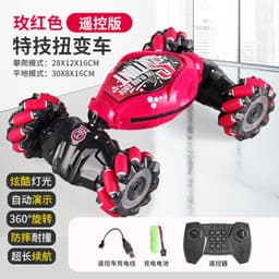 image-Cross-border new mini twisting light music off-road high-speed double-sided stunt remote control car children's toys wholesale