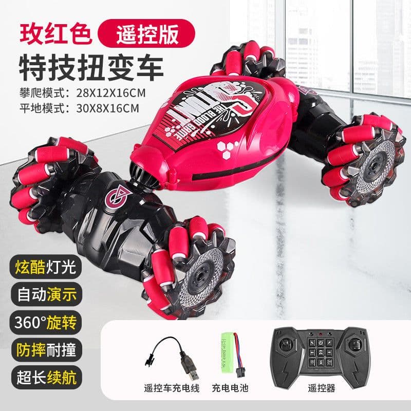 image-Cross-border new mini twisting light music off-road high-speed double-sided stunt remote control car children's toys wholesale