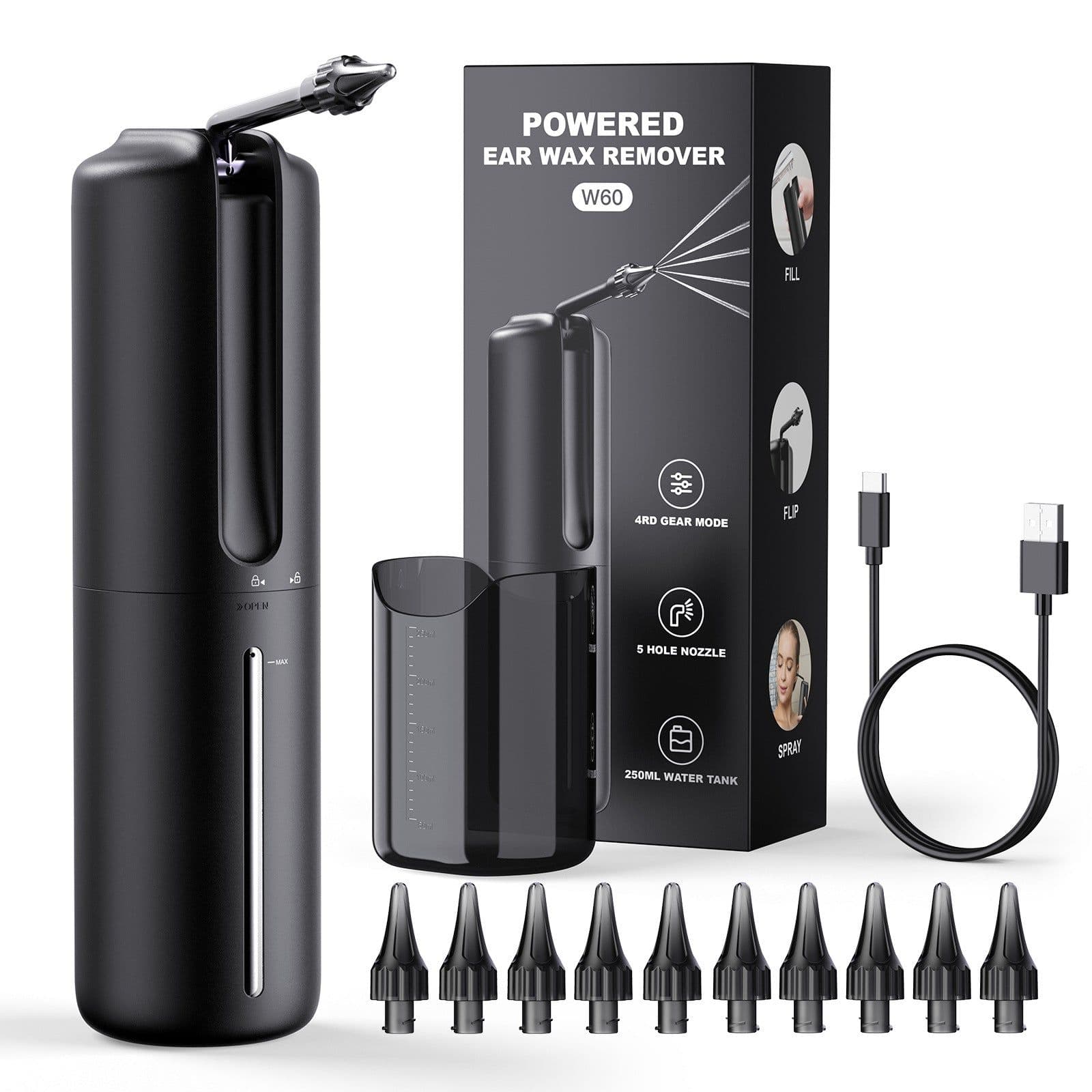 image-Sunuo E30 Electric Ear Irrigator - Black