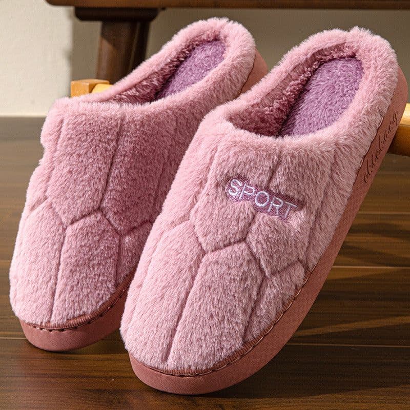 image-Unisex Thick-Soled Winter Cotton Slippers, Green, Size 38-39