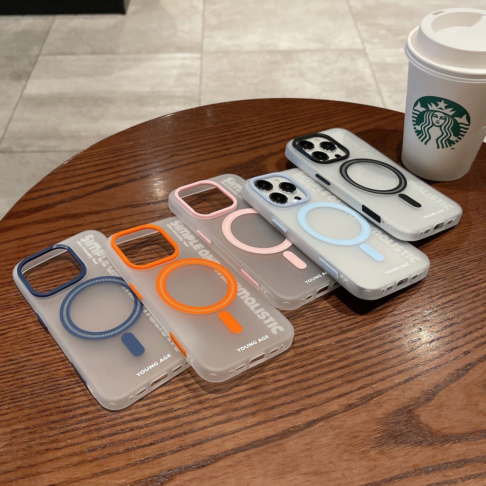 image-iPhone 15 Pro Magnetic Case Frosted - Shockproof Orange