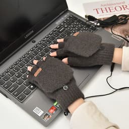 image-USB Heating Gloves - Navy Blue Touchscreen