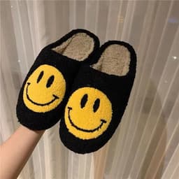 image-Women's Plush Slippers - Lightning Blue Smiley
