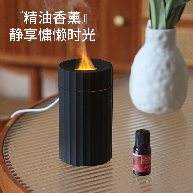 image-Simulation Flame Aromatherapy Humidifier - White