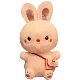 image-Cartoon Peach Bunny Plush Toy - Cherry Rabbit Doll Gift for Kids