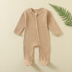 image-KDFN Baby Jumpsuit Long Sleeve Zipper Pale Pink