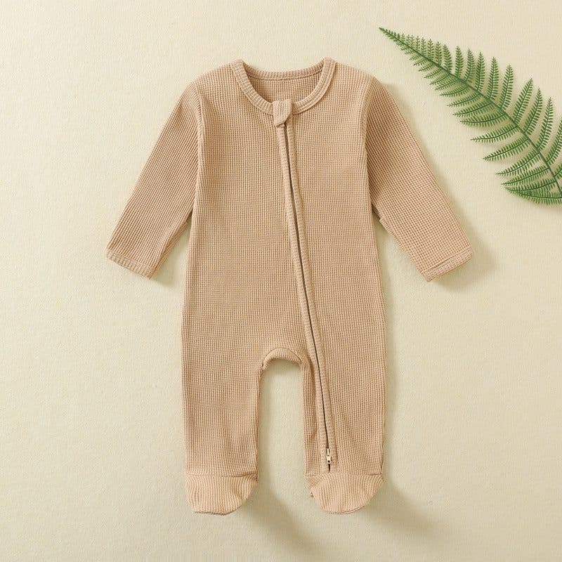 image-KDFN Baby Jumpsuit Long Sleeve Zipper Pale Pink