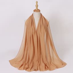 image-Weicai Chiffon Hijab Scarf - Gray Coffee 175x70cm