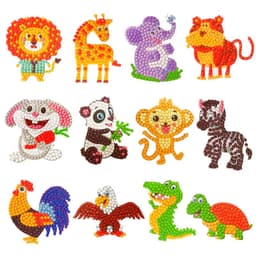 image-Douyin Rabbit Year Puzzle Sticker - DIY Crystal Diamond Fridge Decal - Cartoon Style