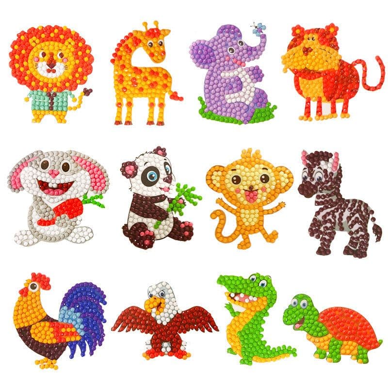 image-Douyin Rabbit Year Puzzle Sticker - DIY Crystal Diamond Fridge Decal - Cartoon Style