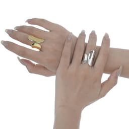 image-Sterling Silver Ring Women's 18K Gold Plating 925 S925 Size 14
