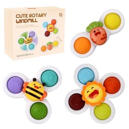 image-Children's Spinning Flower Bubble Gyro Bath Toy
