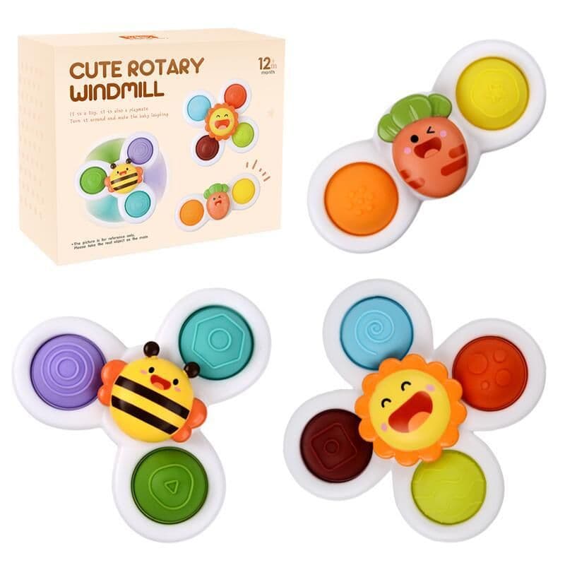 image-Children's Spinning Flower Bubble Gyro Bath Toy
