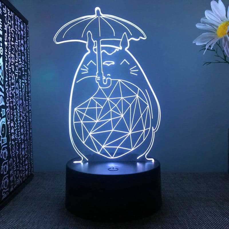 image-3D Night Light USB Touch Remote Control LED Lamp Bedside Gift - Colorful