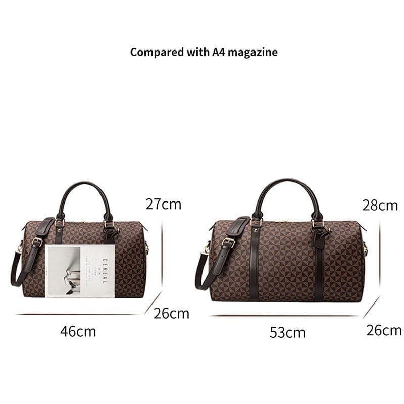 image-Women's Boston Travel Bag - Black PU Leather Weekender