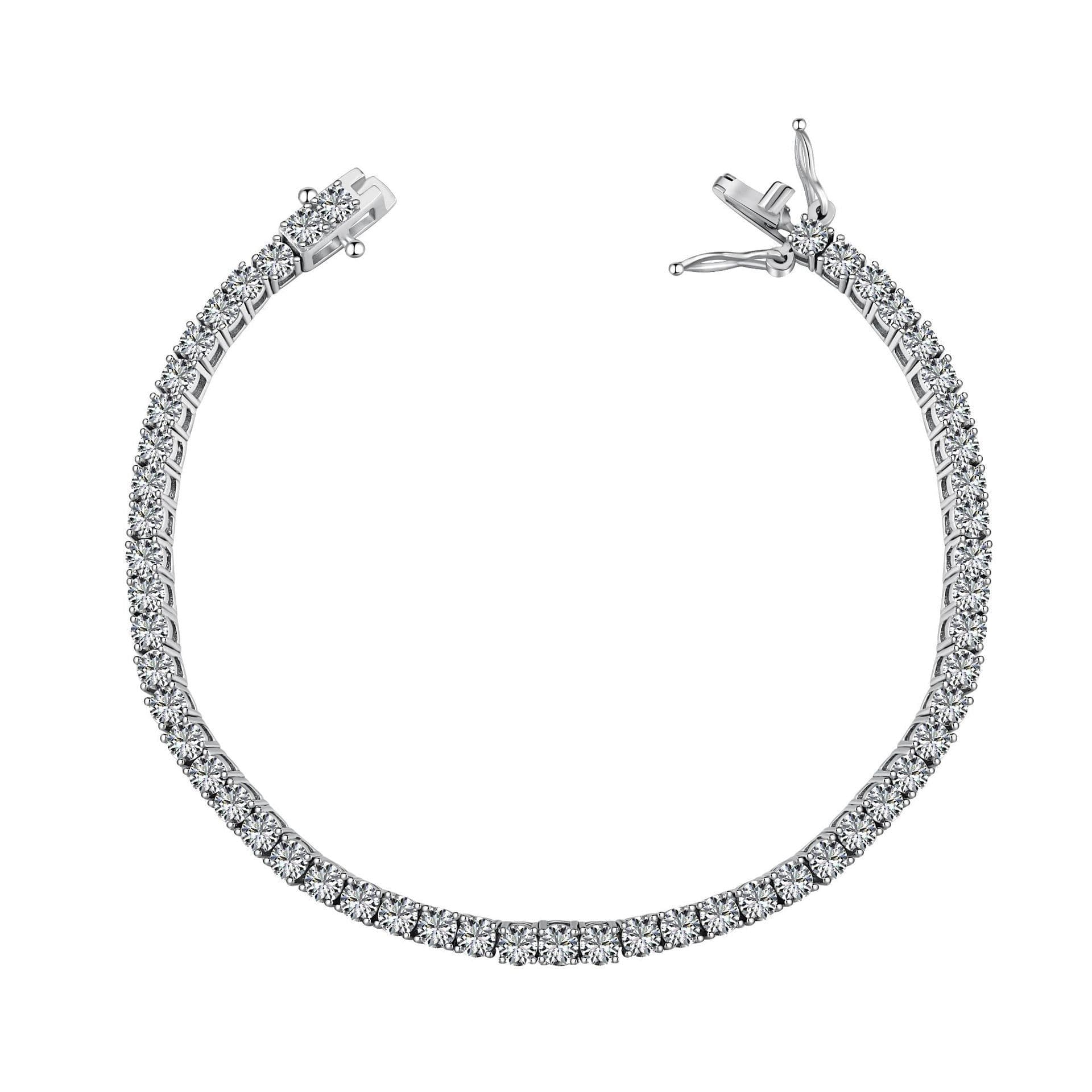 image-Sterling Silver 925 S925 Tennis Chain Bracelet - Geometry Zircon Fashion Jewelry for Women