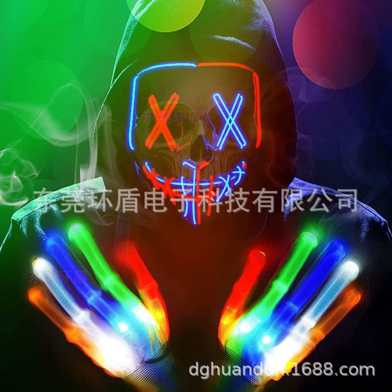 image-LED Skeleton Hand Gloves - Light Up Halloween Gloves Kids