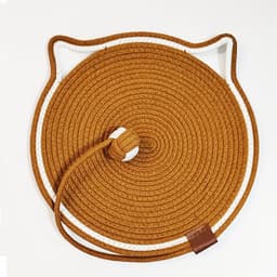 image-Rattan Cat Nest - Brown Woven Pet Bed