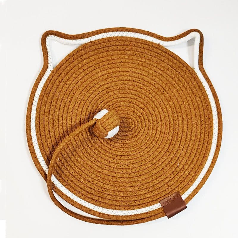 image-Rattan Cat Nest - Brown Woven Pet Bed