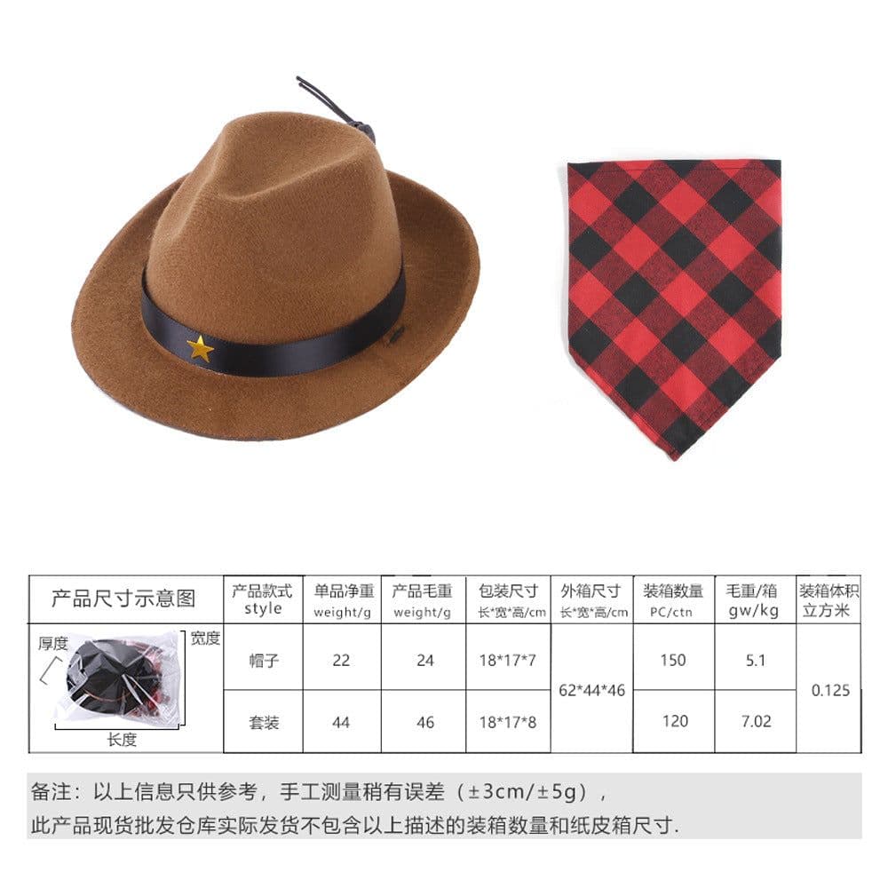 image-Wholesale Pet Cowboy Hat - Pentagram Headgear Funny Design