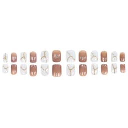 image-Autumn and winter gentle and pure desire simple style wearable manicure patches short, medium and long style white removable fake nail patches