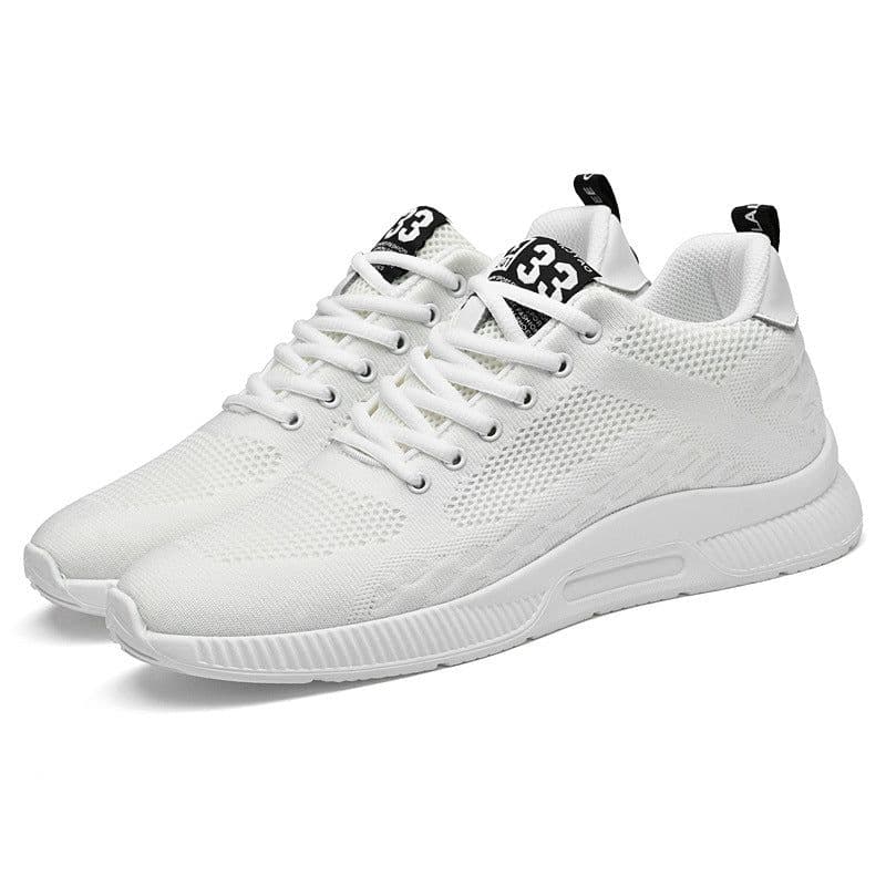 image-Cross-border flying woven sports shoes mesh shoes wear-resistant running sports casual shoes inner invisible height increase 6cm men's shoes