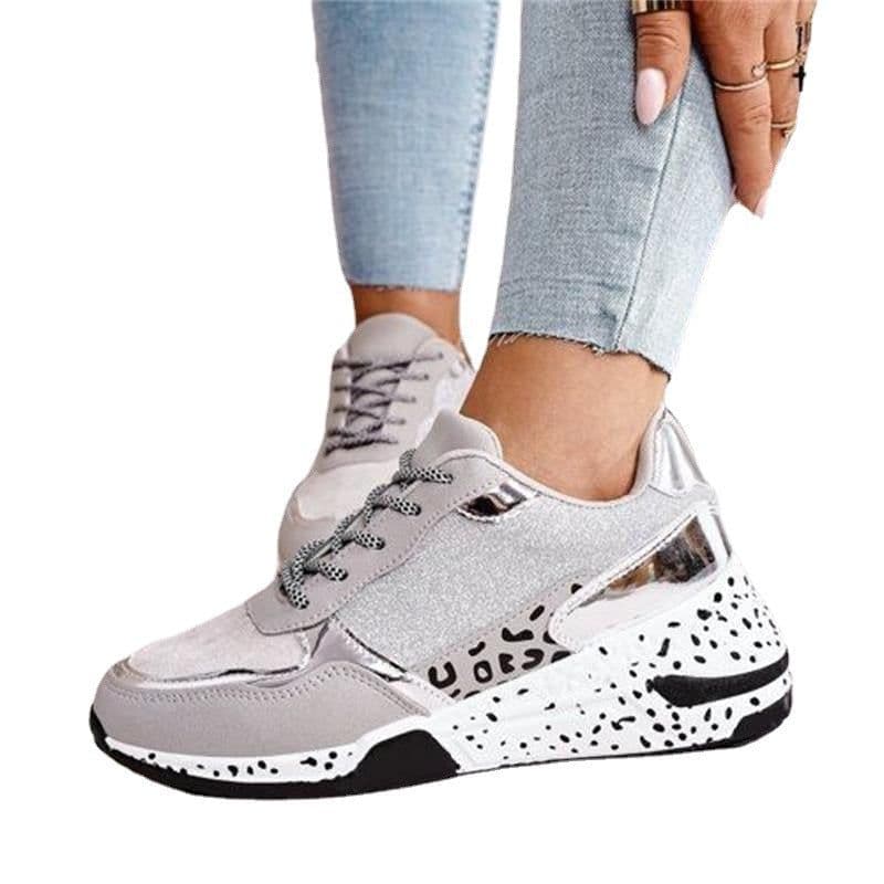 image-Women Leopard Print Lace Up Thick Sole Casual Shoes 43