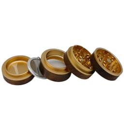 image-Cross-border e-commerce new walnut aluminum alloy 63mm4-layer tobacco grinder grinder