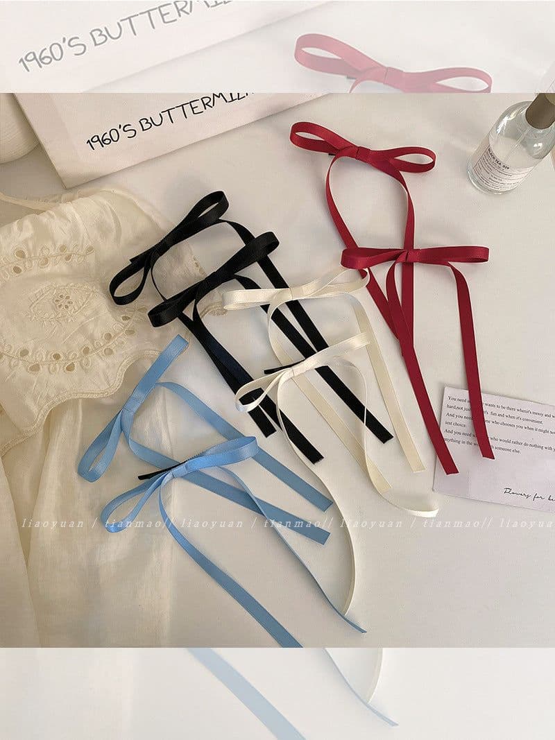 image-Sweet Salt Milk Blue Hair Accessories - 2pcs Streamers & Bows