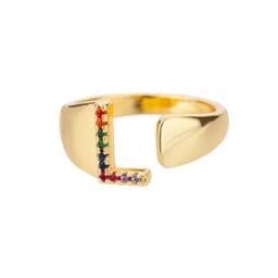image-Retro Zirconia 26 Letter Adjustable Ring - Personalized Fashion Design
