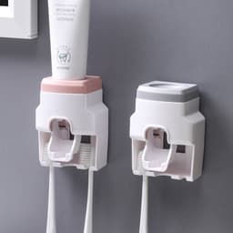 image-Douyin recommends bathroom washstand automatic toothpaste toothbrush holder wall-mounted toothpaste lazy squeeze artifact