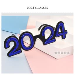 image-2024 Digital Glasses Cross-border New Year's Eve Party Decoration Christmas Glasses Digital Funny Sunglasses