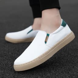 image-Men's Canvas Slip-On Casual Shoes - Size 48
