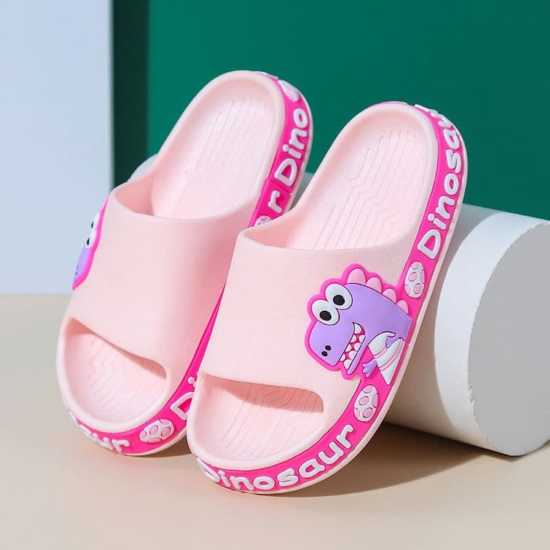 image-Children's Dinosaur Flip Flop Slippers - Non-slip PVC