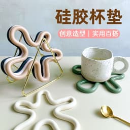 image-Silicone Placemats - Heat Resistant Coasters Coffee Mats