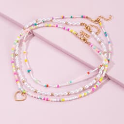 image-NAJU Stackable Necklace - Pearl Chain Korean Style