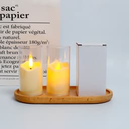 image-Zhu Sheng LED Candle - White Cylindrical Christmas LED Candle Set of 3