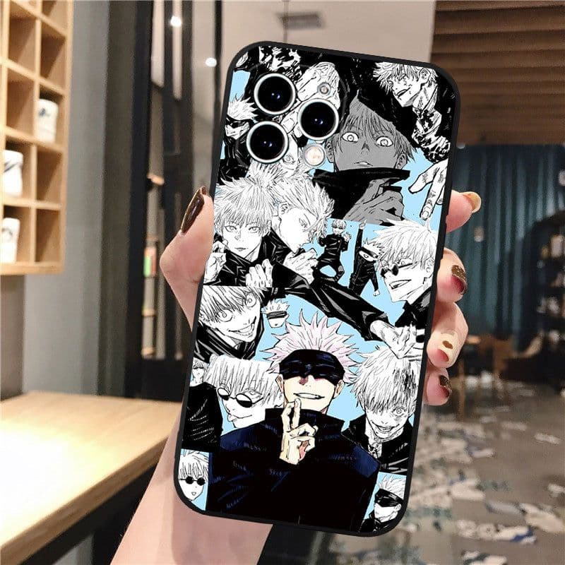 image-iPhone 15 Cartoon Phone Case - Black, Trendy, Anti-fall TPU