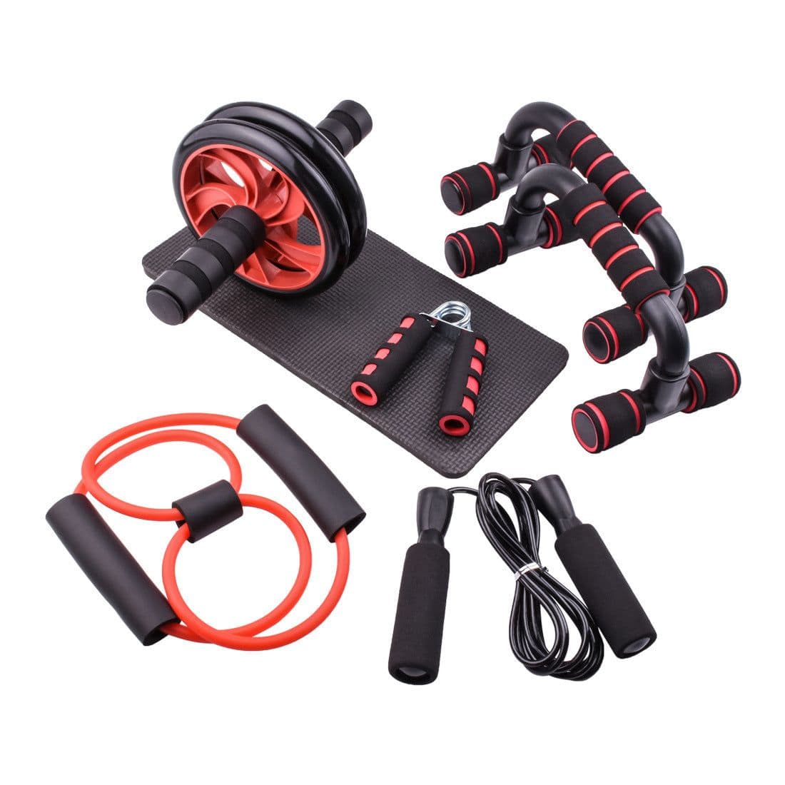 image-LEATOU Ab Wheel 7-Piece Indoor Fitness Equipment Set - LT-TZ32
