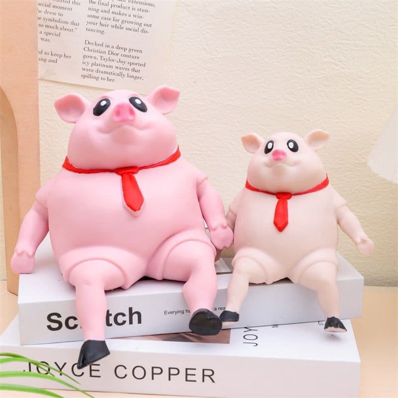 image-Net Red Creative Cute Red Scarf Inspirational Pig Ornament Simulation Pig Animal Student Gift Birthday Gift Wholesale