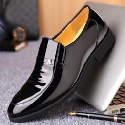 image-Men's Leather Shoes Brown Size 44 Casual