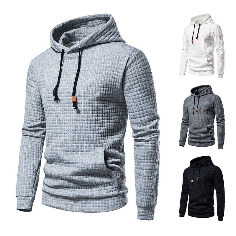 image-European Size Men's Jacquard Sweater - Dark Gray 2XL