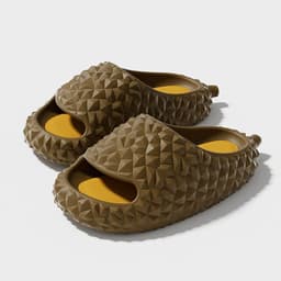 image-Qidan Shoes Factory Durian Slippers Women's Summer Home Indoor EVA Thick Bottom Stepping Shit Sense Couple Sandals and Slippers Wholesale