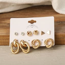 image-Acrylic Pearl Earring Set - 5 Pairs Mixed Style Women